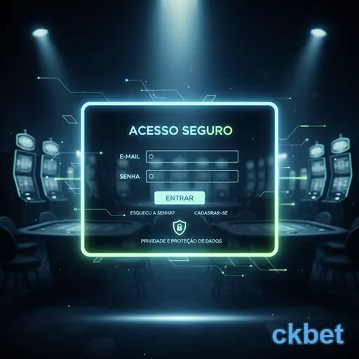 Tela de login segura da plataforma ckbet para usuários VIP.