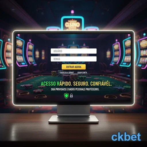 Tela de login do aplicativo ckbet com segurança avançada.