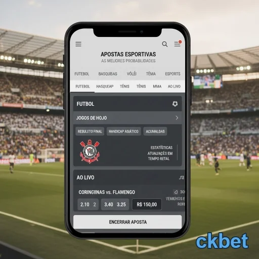 Interface mobile da plataforma ckbet com opções de apostas ao vivo.