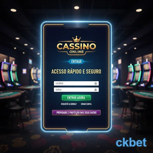 Tela de login do cassino online ckbet com opções seguras.