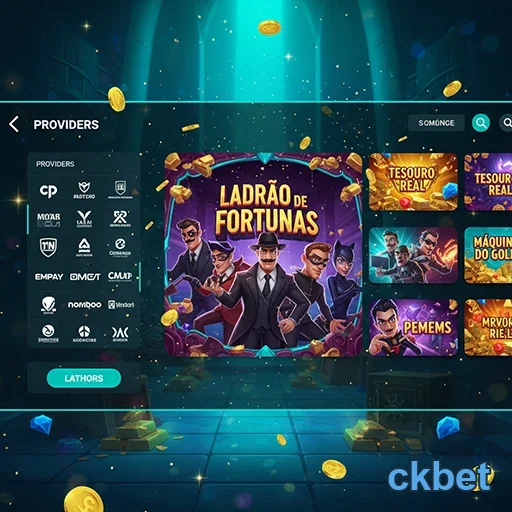 Interface de jogos ckbet com 'Ladrão de Fortunas' em destaque.