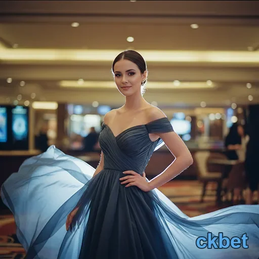 Modelo em evento elegante com tema de jogos ckbets.