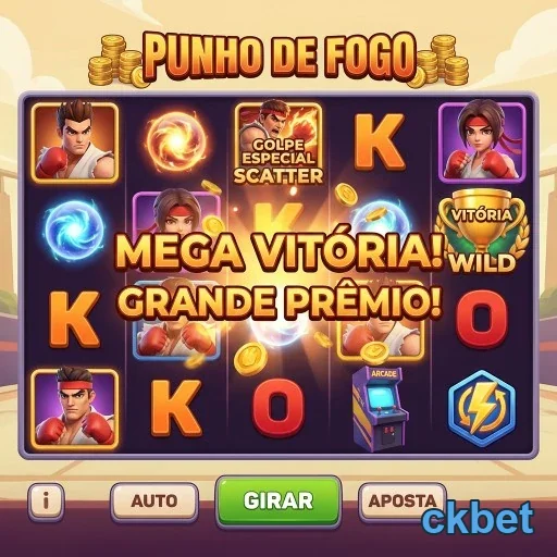 Tela do jogo 'Punho de Fogo' no ckbet com vitórias destacadas.