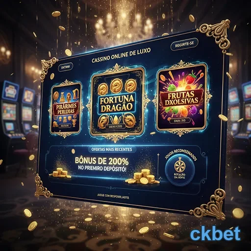 Interface do aplicativo ckbet mostrando jogos de slots luxuosos.