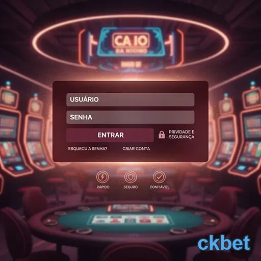 Tela de login da ckbet com foco em serviços VIP e segurança.